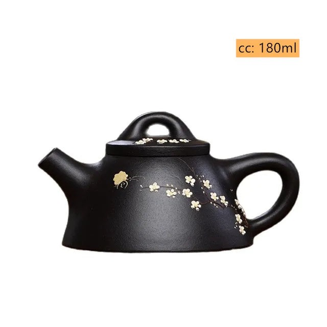 180ml Authentic Yixing Purple Clay Tea Pot Hand-painted Zhu Mud Stone Scoop Teapot Filter Beauty Tea Infuser Custom Tea Set