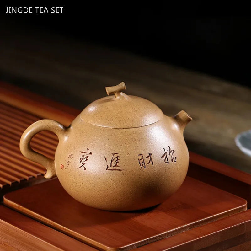 180ml Boutique Handmade Section Mud Tea Set Yixing Purple Clay Tea Pot Chinese Ball Filter Kettle Custom Zisha Tea Infuser