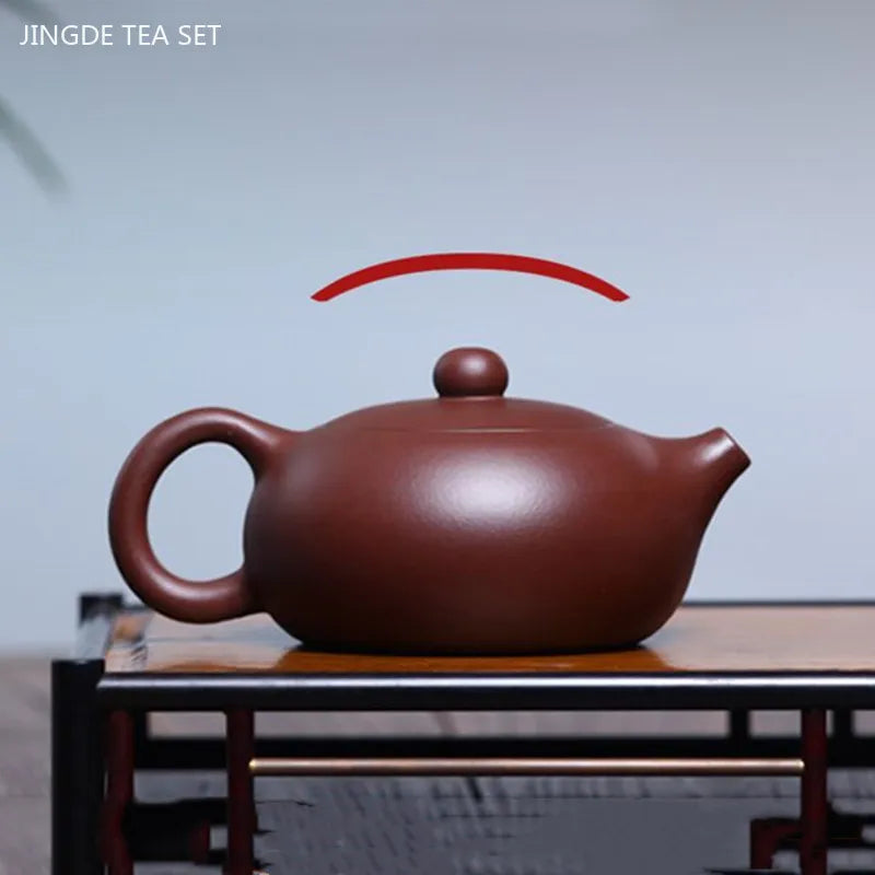 180ml Chinese Yixing Purple Clay Teapot Raw Ore Ball Hole Filter Teapot Custom Zisha Xishi Teaware Handmade Beauty Tea Infuser