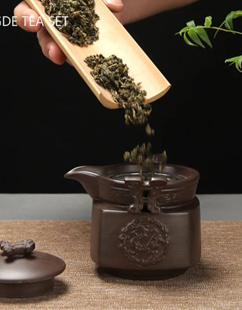Antique Purple Clay Hand Grab Pot Chinese Yixing Zisha Teapot Household Filter Beauty Kettle Portable Tea Maker Drinkware