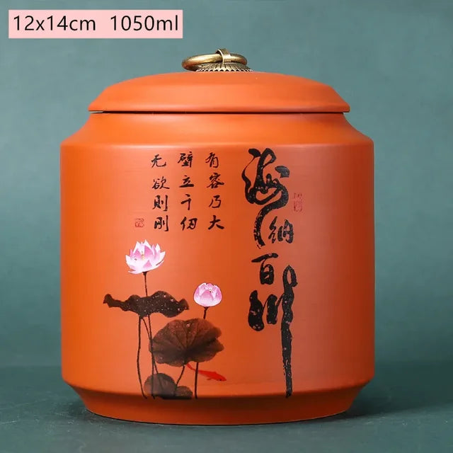 Antique Purple Clay Tea Caddy Nut Coffee Moisture-proof Jars Spice Airtight Container Home Storage Cans Kitchen Accessories