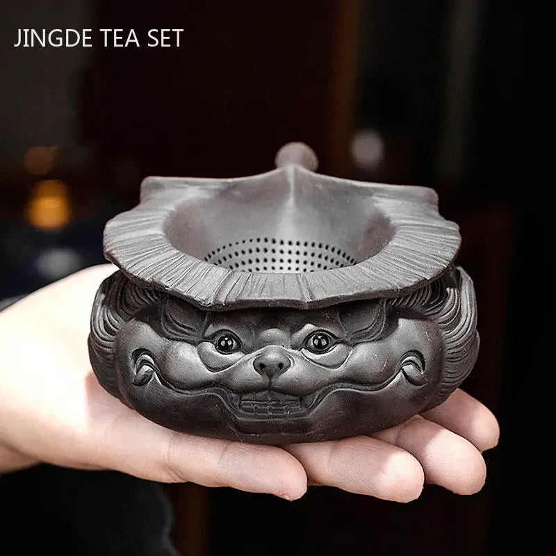Boutique Purple Clay Tea Pet Household Filter Tea Leak Ornaments Desktop Dragon Sculpture Feng Shui Decoration Tea Accessories