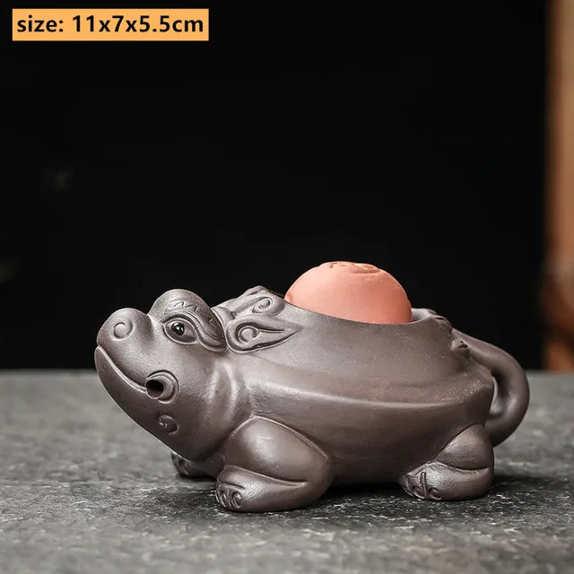 Boutique Zisha Lucky Tea Pet Ornament Creative Pixiu Can Raise Tea Art Decoration Handmade Tea Set Accessories Home Desk Decore