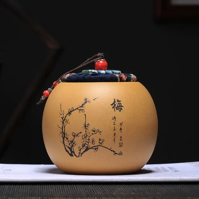 Chinese Yixing Purple Clay Tea Jar Sealed Tea Storage Tin Moisture-proof Pu 'er Tea Box Zisha Tea Accessories Coffee Container