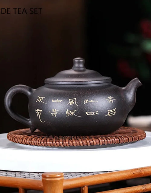 Chinese Yixing Purple Clay Teapot Raw ore black gold sand filter tea pot home zisha beauty Kettle Customized Tea sets 170ml