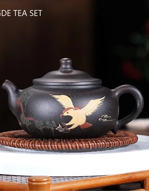 Chinese Yixing Purple Clay Teapot Raw ore black gold sand filter tea pot home zisha beauty Kettle Customized Tea sets 170ml
