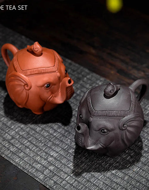 Creative Purple Clay Teapot Cute Elephant Model Filter Kettle Household Zisha Tea Set Chinese Customized Beauty Tea Infuser