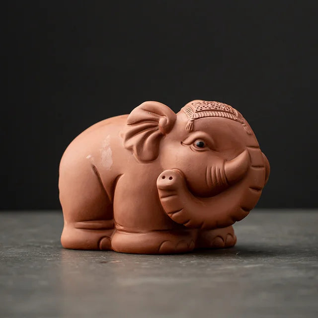 Handmade Purple Clay Tea Pet Ornaments Tea Tray Elephant Sculpture Decoration Can Raise Tea Figurine Accessories Desktop Decors