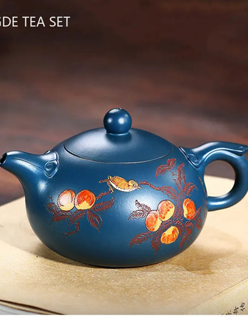 High-grade Yixing Purple Clay Tea Pot Set Handmade Teapot and Cup Suit Ball Hole Filter Xishi Kettle Chinese Blue Tea Sets