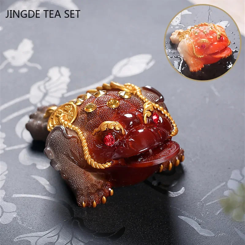 Resin Color-changing Tea Pet Ornaments Tea Tray Animal Sculpture Decoration Boutique Tea Set Accessories Desktop Decor Crafts