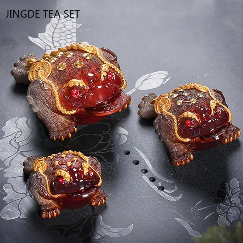 Resin Color-changing Tea Pet Ornaments Tea Tray Animal Sculpture Decoration Boutique Tea Set Accessories Desktop Decor Crafts