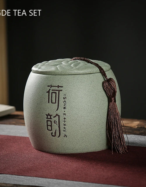 Retro Ceramics Tea Caddy Candy Spice Storage Tank Portable Sealed Jar Travel Teaware Tea Boxes Household Coffee Powder Canister