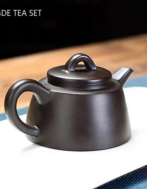 Yixing Handmade Purple Clay Teapot Raw Ore Black Mud Stone Scoop Pot Authentic Zisha Tea Set Filter Beauty Tea Infuser 210ml