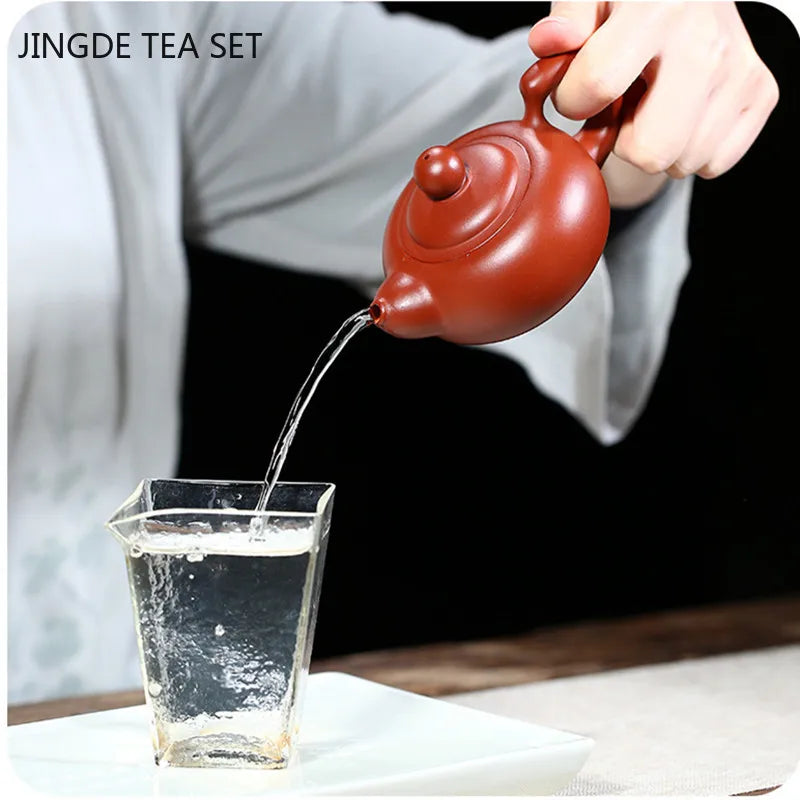 Yixing Handmade Purple Sand Tea Pot Dahongpao Squirrel Pot Home Small Capacity Beauty Teapot Tradition Tea Set Supplies 150ml