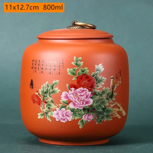 Antique Purple Clay Tea Caddy Nut Coffee Moisture-proof Jars Spice Airtight Container Home Storage Cans Kitchen Accessories