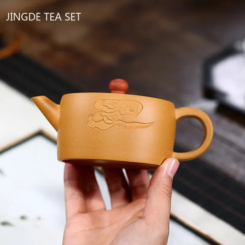 Authentic Yixing Purple Clay Tea Pots Raw Ore Section Mud Beauty Teapot Handmade Puer Tea Maker Customized Teaware Gifts 200ml