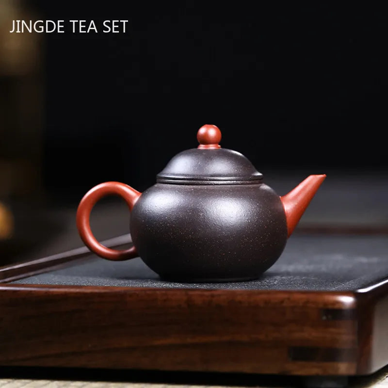 Chinese Yixing Purple Clay Teapot Tradition Black Gold Sand Tea Pot Customized Beauty Kettle Raw Ore Handmade Zisha Tea Set110ml