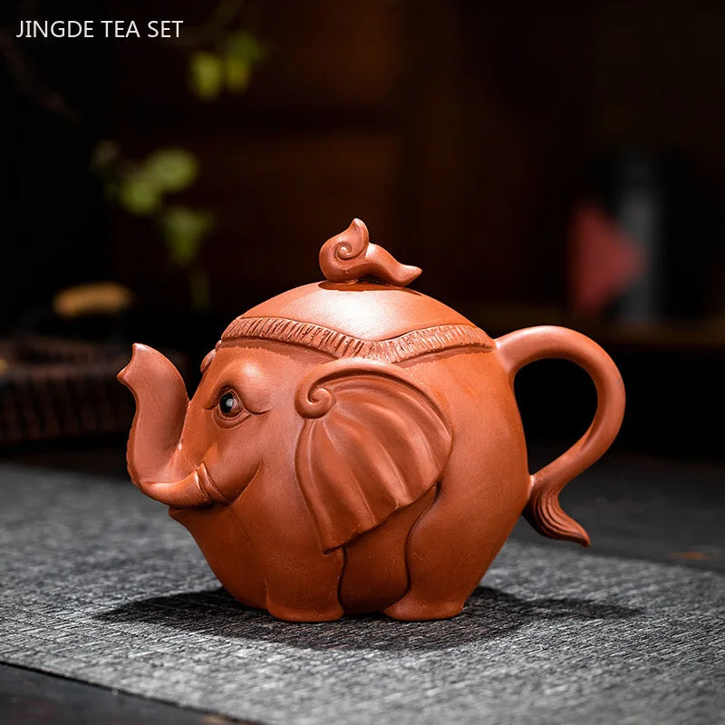 Creative Purple Clay Teapot Cute Elephant Model Filter Kettle Household Zisha Tea Set Chinese Customized Beauty Tea Infuser