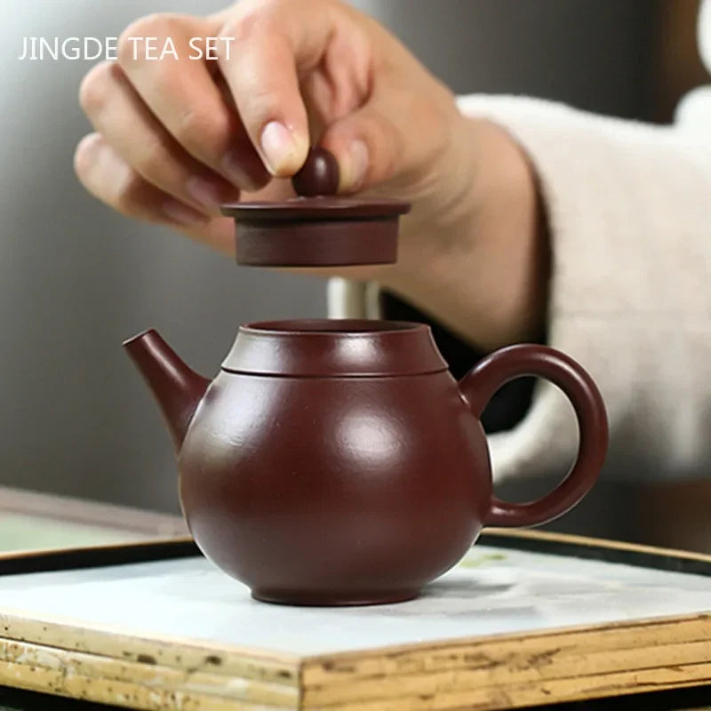 Creative Yixing Purple Clay Teapot Master Handmade Zhu Mud Teapot Home Filter Beauty Tea Maker Chinese Zisha Tea Sets 150ml