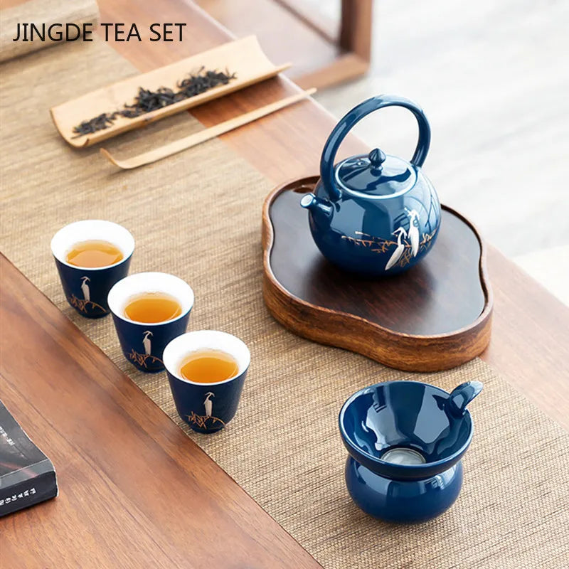 Household Ceramics Gaiwan Tea Cup Set Boutique White Porcelain Teaware Suit Customized Tea Maker Chinese Tea Set Supplies