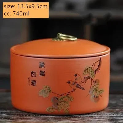 Large Capacity Purple Clay Tea Tins Home Sealed Tea Storage Cans Tea Buckets Candy Coffee Moisture Proof Can Kitchen Storage Jar